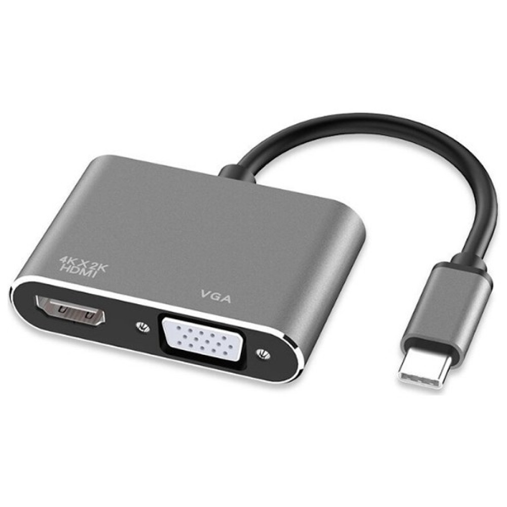 Dybox Multiport USB Type C To Hdmi+Vga Hub Çevirici Adeptör - Gri Bilgisayar Çevirici ve Adaptörü Fiyatı