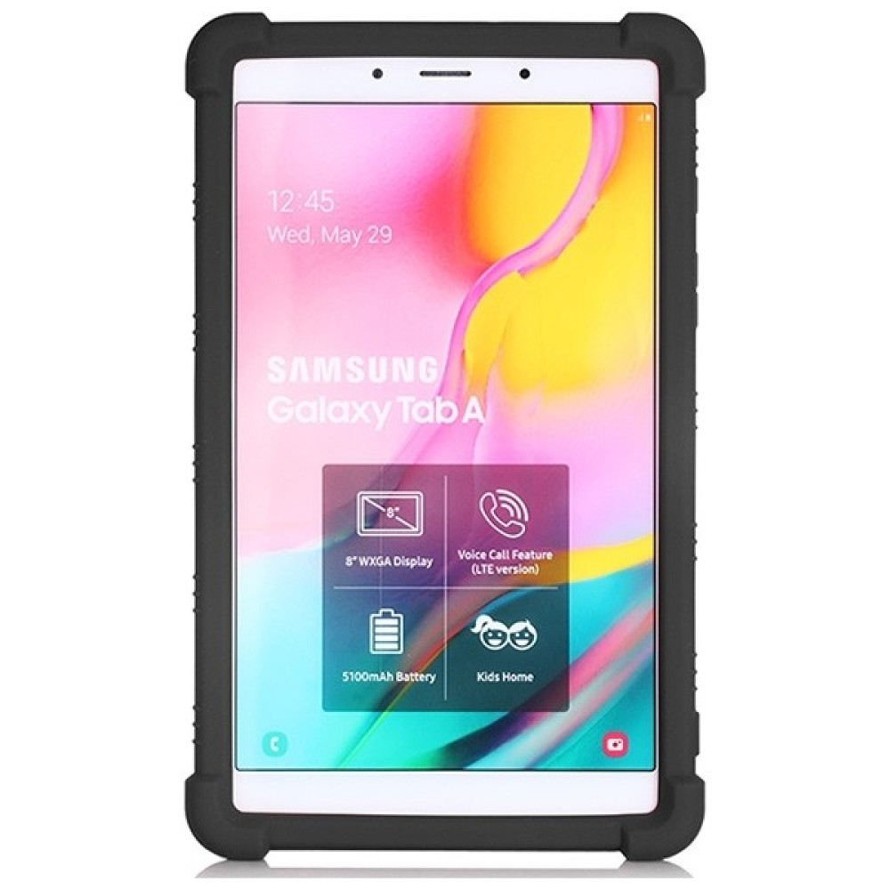 Dybox Samsung Galaxy Tab A 8.0 (2019) T290-T295 Darbe Emici Standlı Silikon Kılıf Siyah Tablet Kılıfı Fiyatı