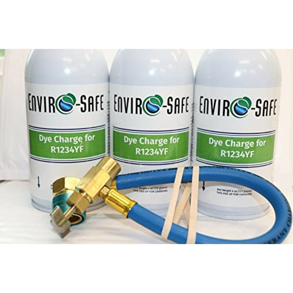 Dye Charge for R1234yf Systems,3 cans and Brass Charging Hose,R-1234yf Refrigerant Support,Dye-1102 Car Paints Fiyatı