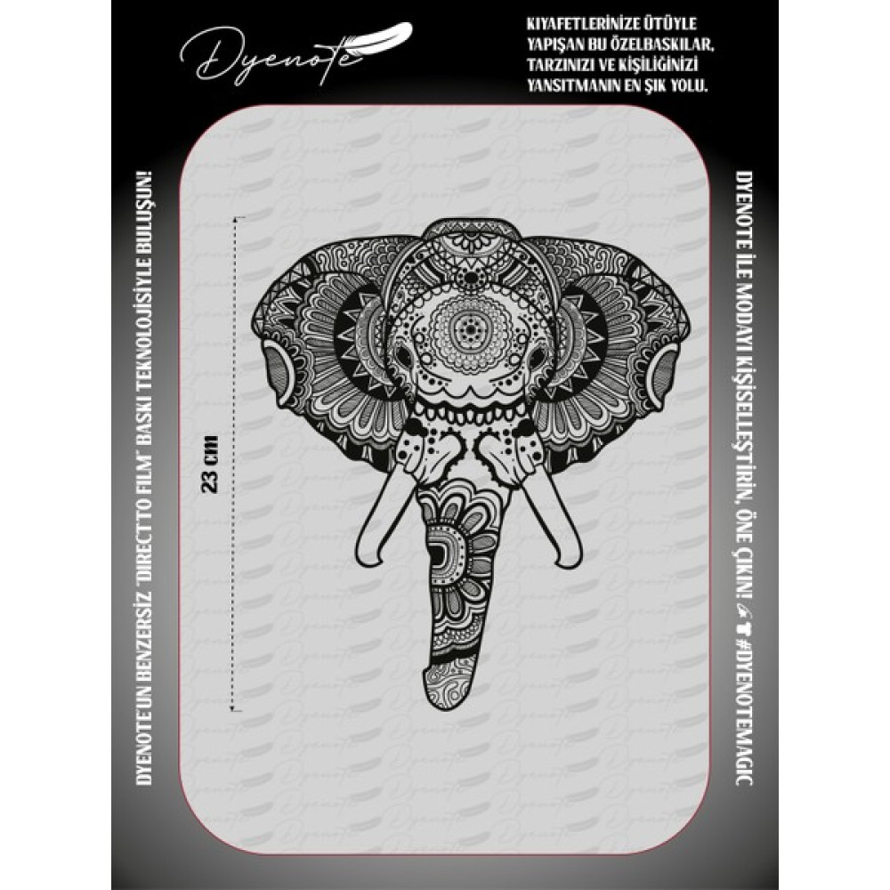 Dyenote Fil Elephant Mandala Motif Iron Press Tekstil Ütü Ile Yapışabilen Transfer Baskı Kağıdı Dtf Baskı Oto Boyaları Fiyatı