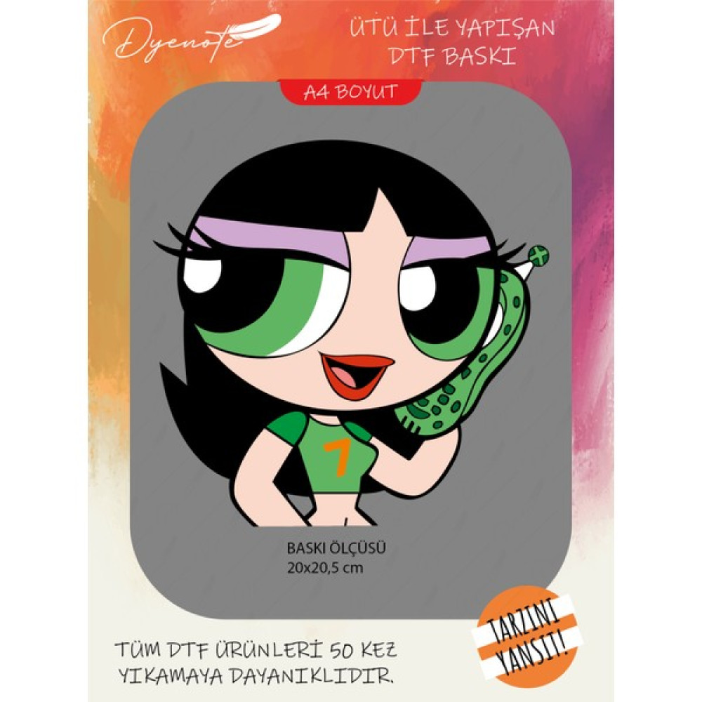 Dyenote Powerpuff Girls Buttercup Ütü ile Yapışan Tişört Tekstil Transfer Dtf Baskı Oto Boyaları Fiyatı