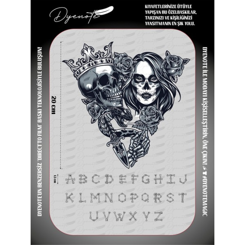 Dyenote Skeleton İskelet Woman Kadın Rose Gül Iron Press Tekstil Ütü Ile Yapışabilen Transfer Baskı Kağıdı Dtf Baskı Oto Boyaları Fiyatı