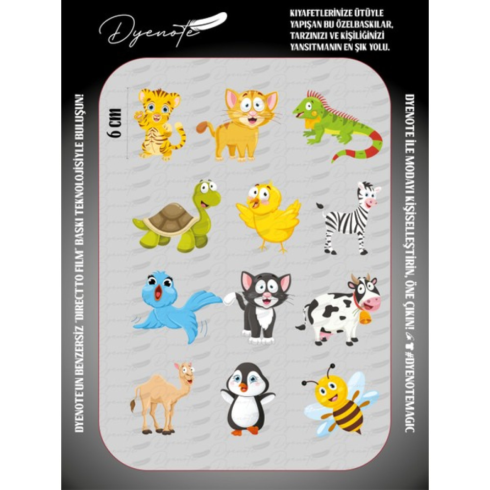 Dyenote Tatlı Hayvanlar Cute Animals Yapışabilen Tekstil Ütü Ile Yapışan Transfer Baskı Kağıdı Dtf Baskı Oyun & Hobi Fiyatı