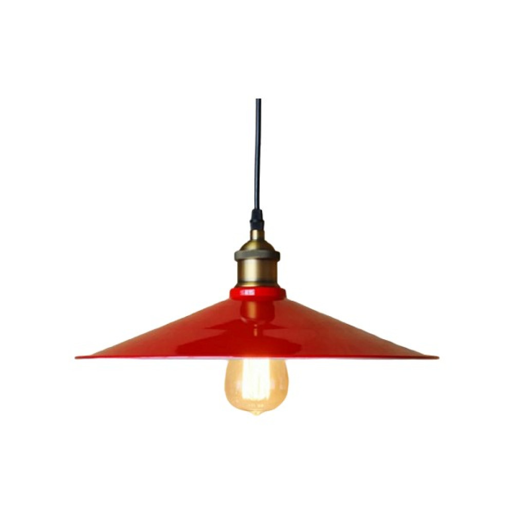 Dylight Retro Metal Sarkıt Avize Rustik Tekli Kırmızı Içi Beyaz Sarkıt Cafe Mutfak Aydınlatma Çap:40 cm - 1'li Avize Fiyatı