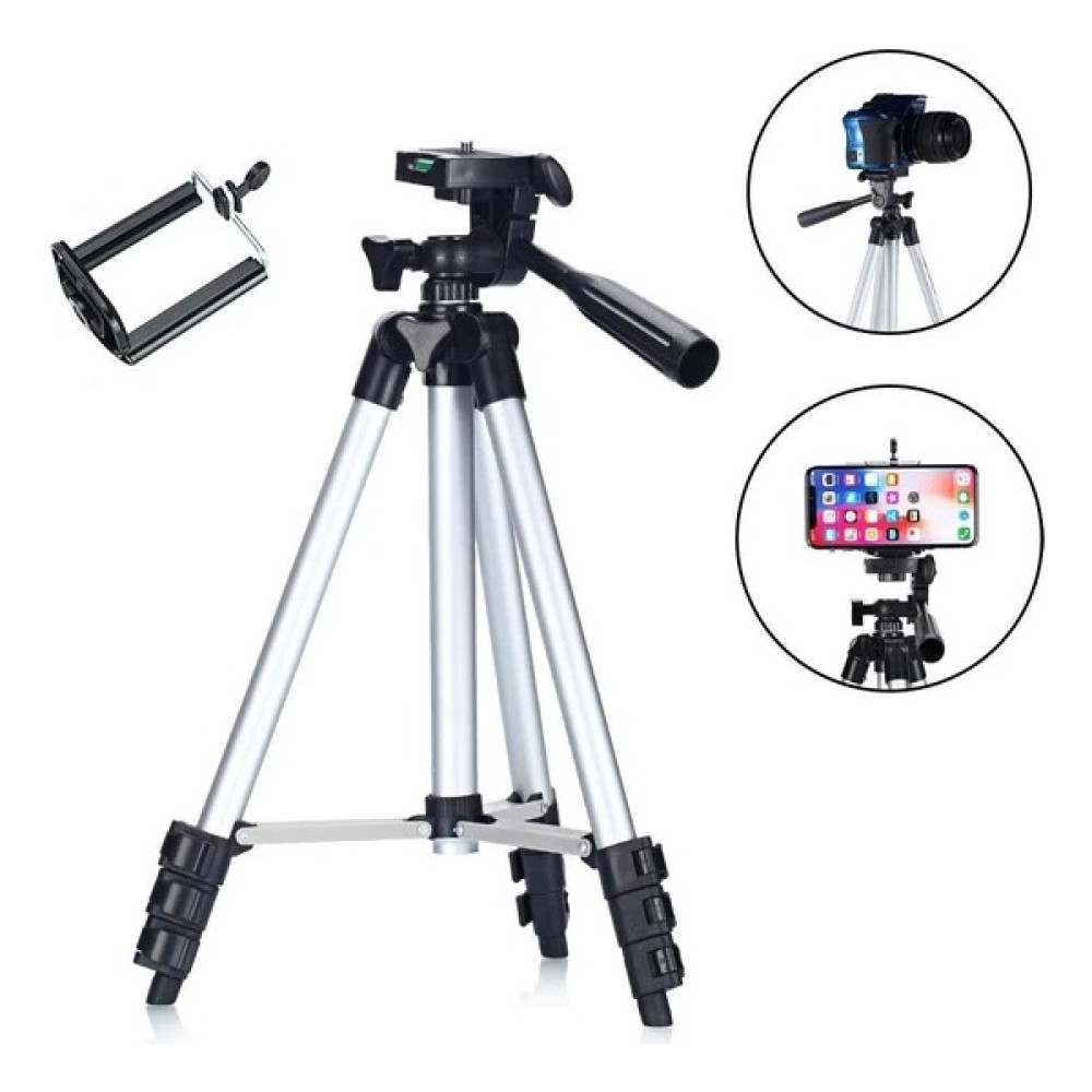 Dymax 105CM Tripod Kamera Gopro Cep Telefonu Tripot Telefon Tutucu 3 Ayak Tripod - Gri Tripodlar Fiyatı