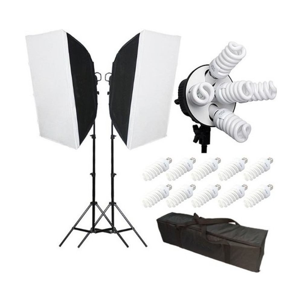 Dymax 50X70CM Softbox Adaptörlü 5 Duylu Ikili Set Sürekli Işık Seti Soft Box Set Video Kamera Aksesuarları Fiyatı