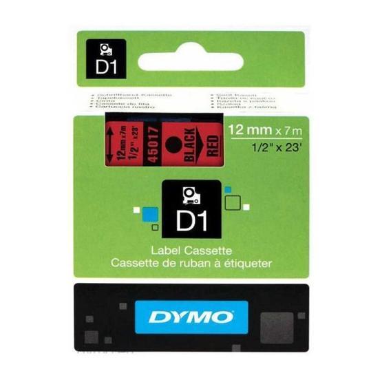Dymo 720570-45017 D1 Kırmızı-Siyah 12x7 m Şerit