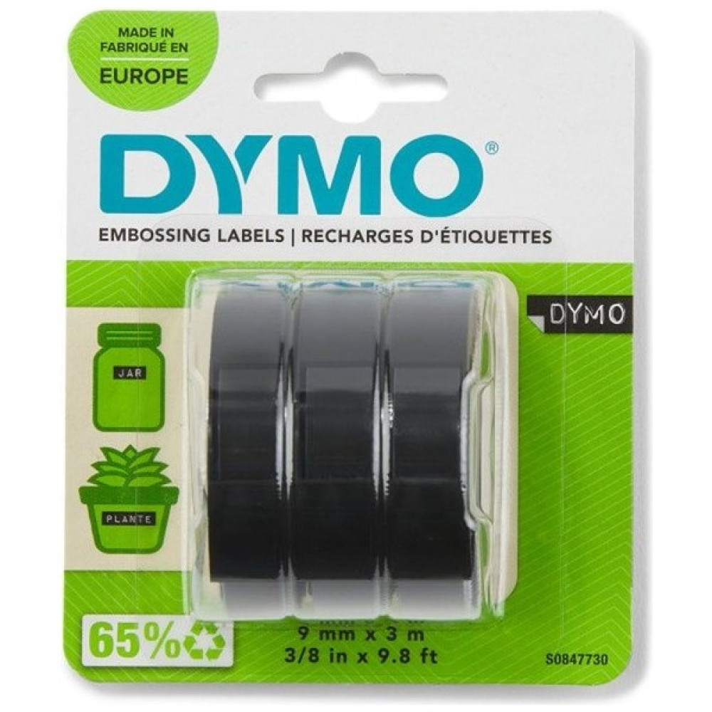 Dymo Kabartma Şerit, 9Mm X 3M, 3'Lü Bls, Siyah S0847730 Etiket Makinesi Fiyatı