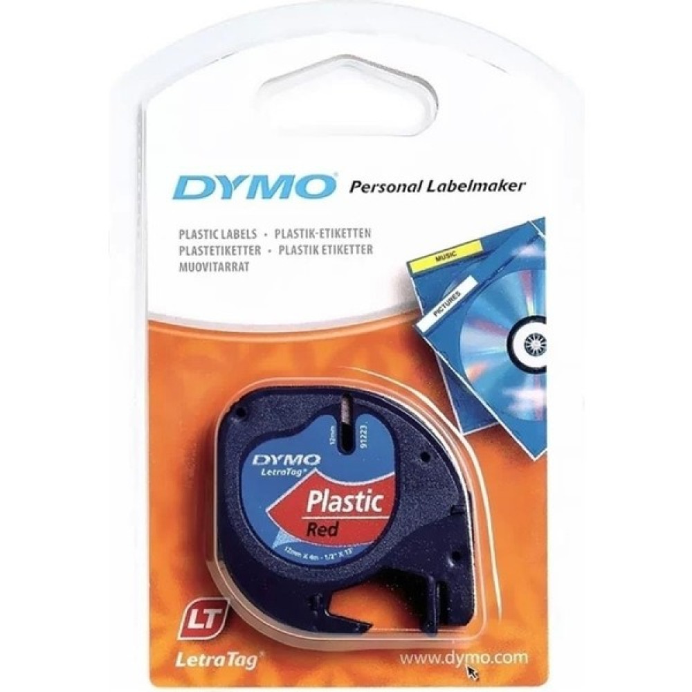 Dymo Letratag Plastik Şerit 12MMX4M Kırmızı Etiket Makinesi Fiyatı