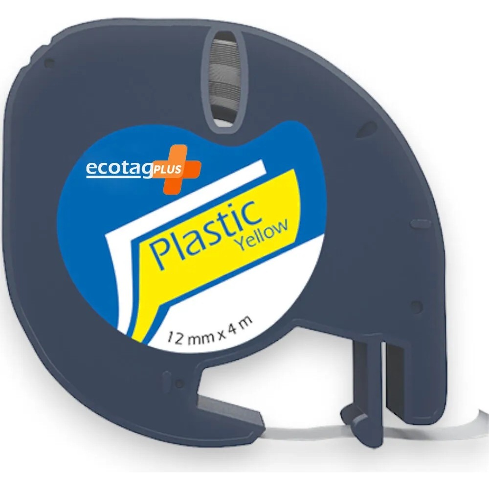 Dymo Muadili Ecotagplus Şerit Etiket Plastik Sarı 12 mm x 4 mt Etiket Makinesi Fiyatı