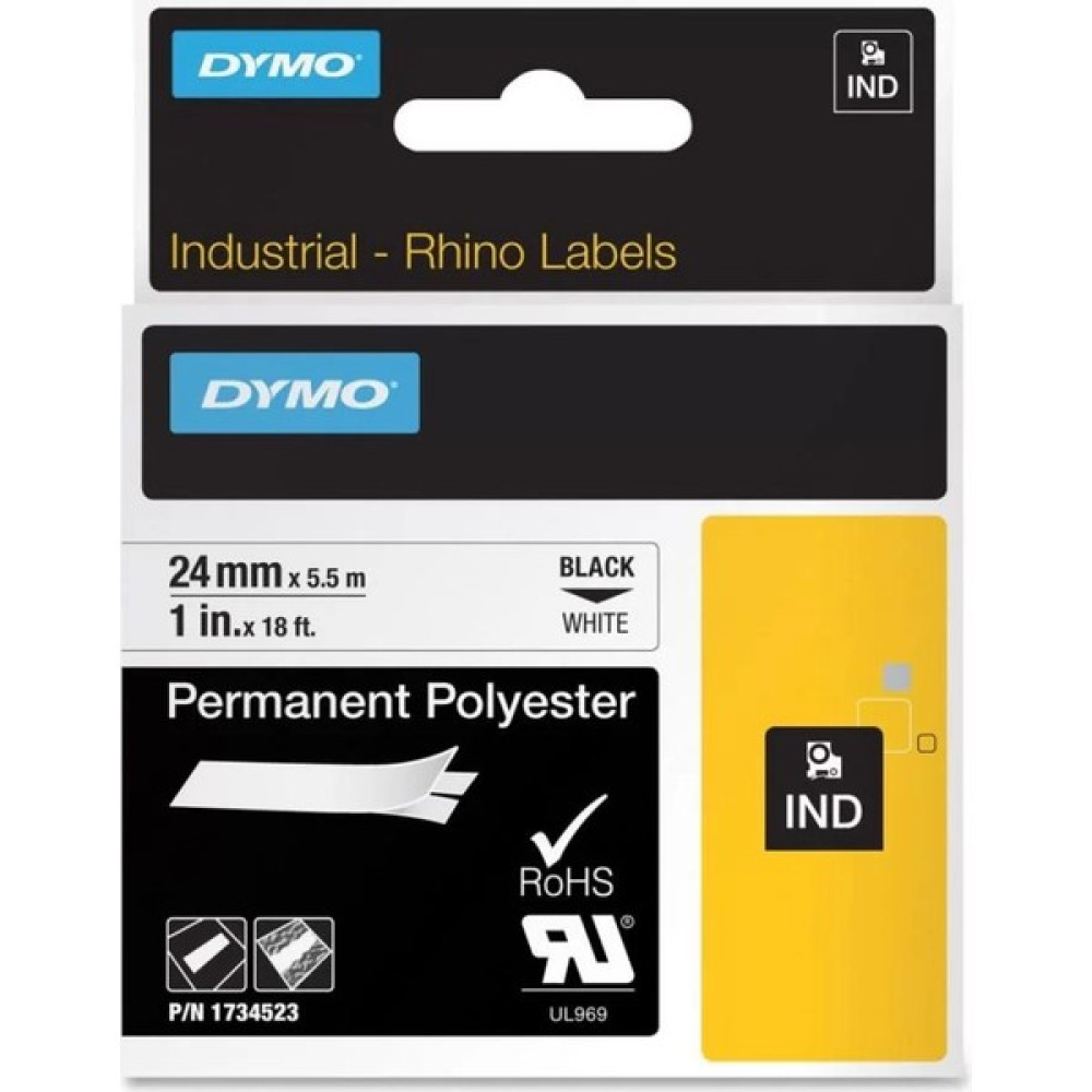Dymo Rhinopro 1734523 Beyaz/siyah Sabit Polyester Şerit 24 mm x 5,5 mt Oto Boyaları Fiyatı