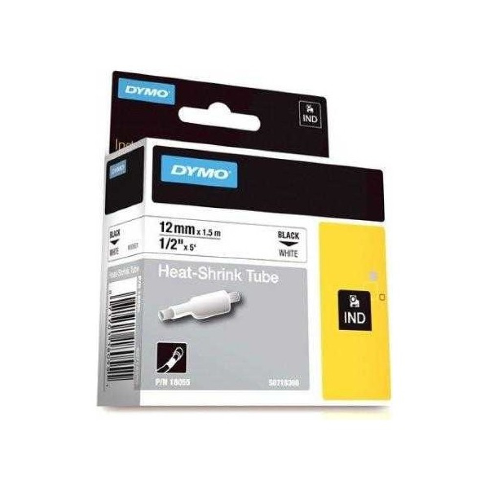 Dymo RhinoPro Isıyla Küçülen Şerit 12mmx1.5m BeyazSiyah 18055 Oto Boyaları Fiyatı