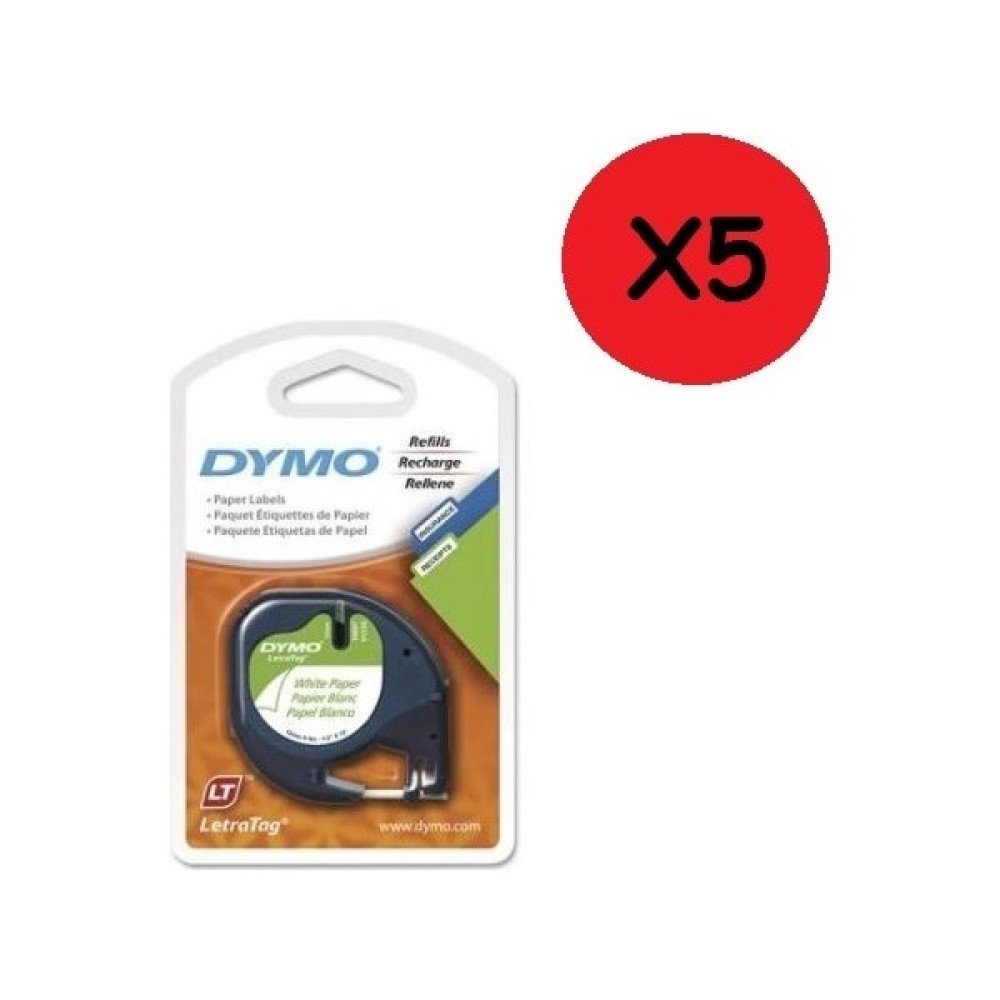 Dymo Şerit Let.Kağıt 12Mmx4M Beyaz 721510 59421 5 adet - 5'li Sarf Tüketim Malzemeleri Fiyatı