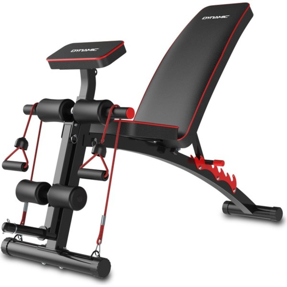 Dynamic D208 Katlanabilir Kol Dayamalı Incline/decline Ayarlanabilir Sırt Açılı Lastik Kordlu Mekik ve Ağırlık Sehpası Fitness Kondisyon Aksesuarları Fiyatı