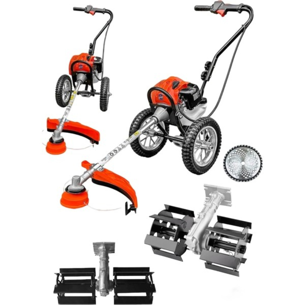 Dynamic Max 7.9 Hp Benzinli Tekerlekli Çim Ot Çalı Biçme Makinası Tırpan Çapalama Aparatı Profesyonel Bahçe Makinesi Fiyatı