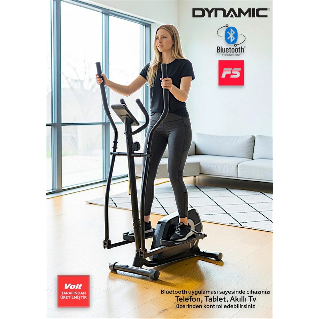 Dynamic Voit Garantili SC300 Smart Bluetooth'lu Manyetik Eliptik Kondisyon Bisikleti, Sessiz Çalışır, Elden Nabız Ölçer Kondisyon Bisikletleri Fiyatı