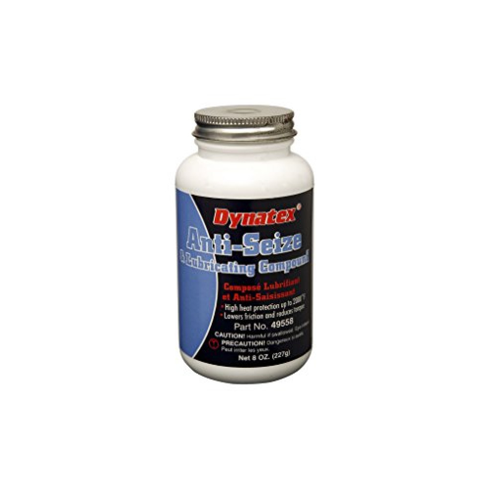 Dynatex 49558 Industrial Aluminum Anti-Seize and Lubricating Compound Paste, 8 oz Brush Top Bottle, -60 to 2000 Degree F, Silver Grey