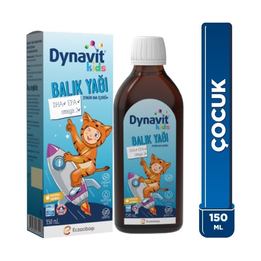 Dynavit Kids Balık Yağı 150 ml - Çocuklar Için 1300MG Balık Yağı, Omega-3, Epa, Dha - Portakal Aromalı Diğer Fiyatı