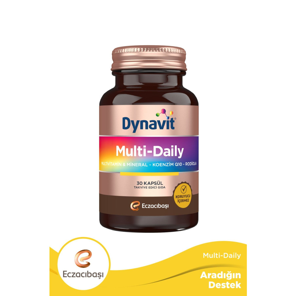 Dynavit Multi-daily Multivitamin&Mineral-Koenzim Q10-Rodiola 30 Kapsül Sağlık / Diyet Fiyatı
