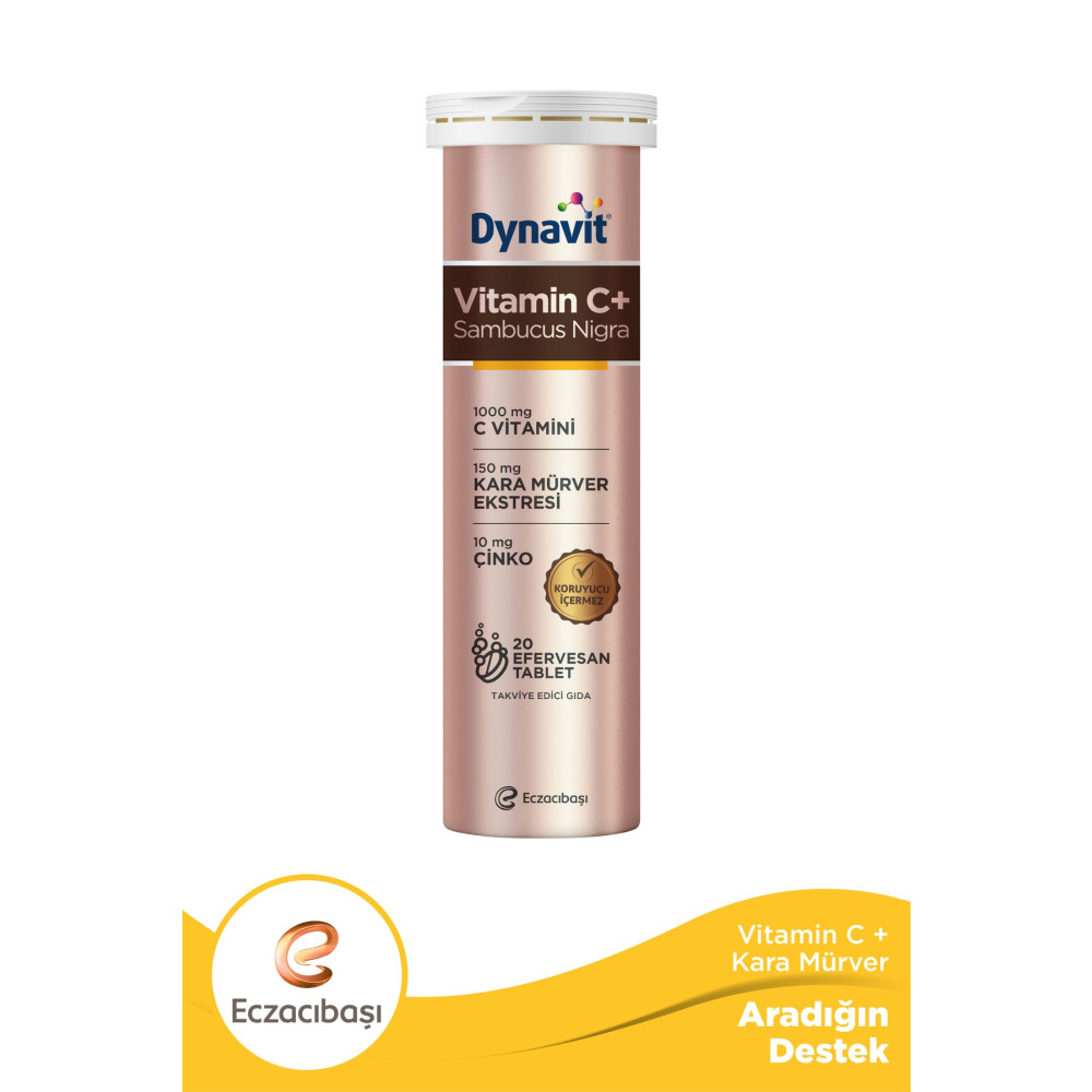 Dynavit Vitamin C+ Sambucus Nigra 20 Efervesan Tablet Sağlık / Diyet Fiyatı