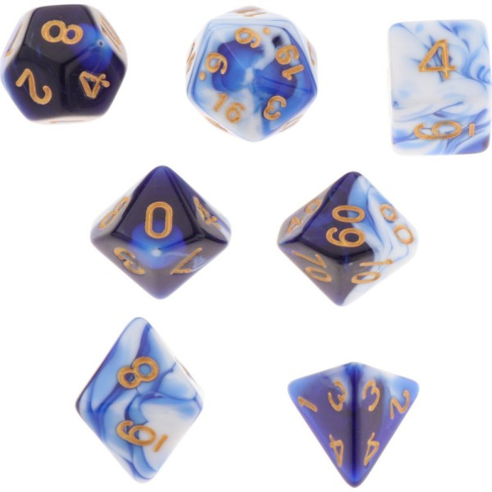 Dynwave 7x Polyhedral Zar Kurulu Oyunları Masa Oyunları Partisi Dnd Rpg Mtg Beyaz Koyu Mavi Için Partisi (Yurt Dışından) - Gri Eğitici Oyuncak Fiyatı