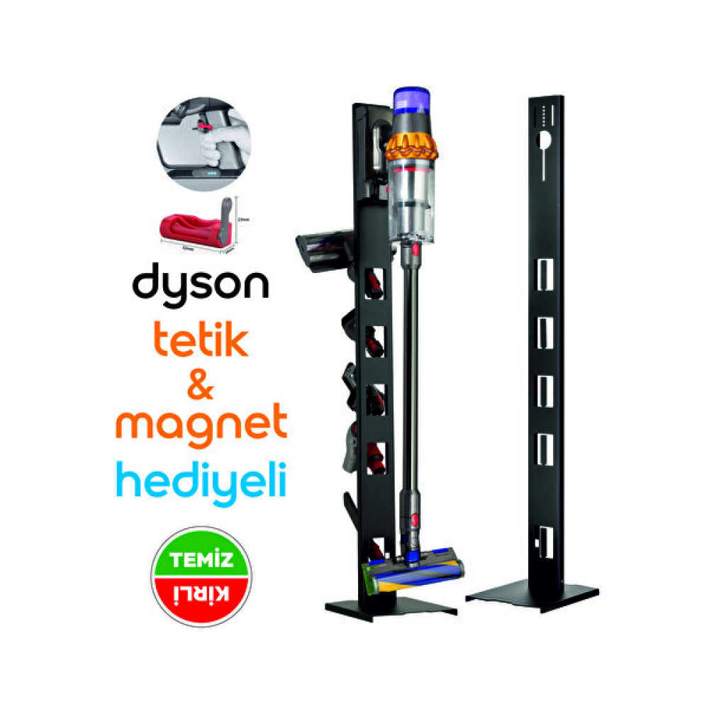 Dyson Uyumlu Siyah Dikey Süpürge Standı V15-V12-V11-V10-V8 Bütün Dyson Modelleriyle Uyumlu Elektrikli Süpürge Aksesuarları Fiyatı