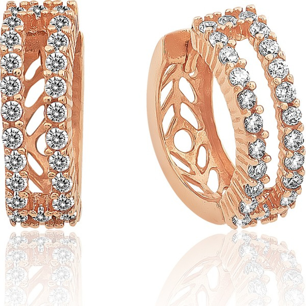 Dzg Silver Rose Çift Sıra Taşlı Gümüş Kadın Küpe Dn2012A Gümüş Küpe Fiyatı