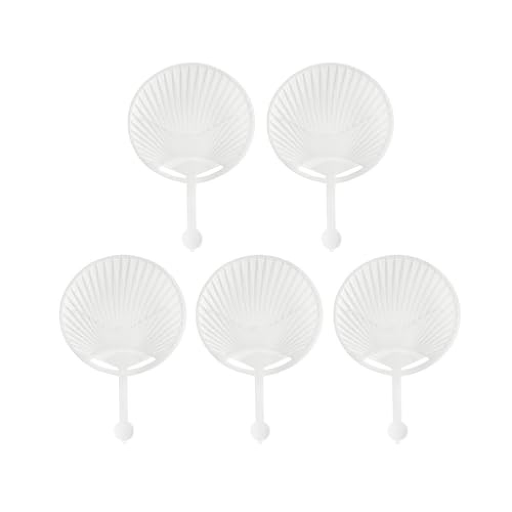 Dzrige Plastic Handle Hand Fans Round Handheld Fan Framework DIY Painted Hand Held Fans Frame for Summer Cooling Weddings Dancing Performance Prop Church DIY Decoration, White (5 Pcs) Air Conditioner Spare Parts Fiyatı