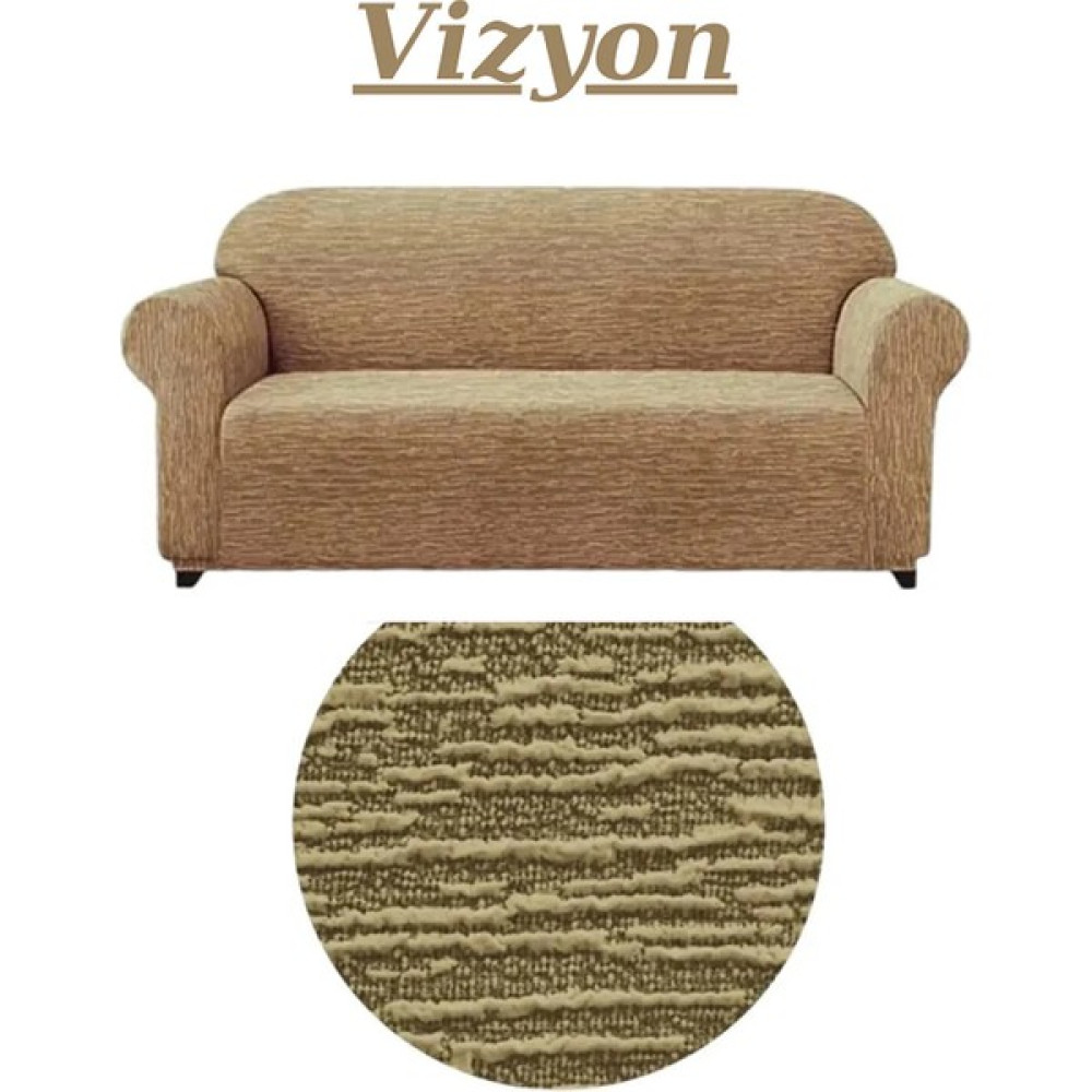 E Bahar Dokuma Jakar 3 Kişilik Koltuk Örtüsü. Lastikli, Esnek, Yıkanabilir Koltuk, Kanepe, Çekyat Kılıfı - 180 x 230 cm - Vizon Koltuk & Kanepe Örtüsü Fiyatı