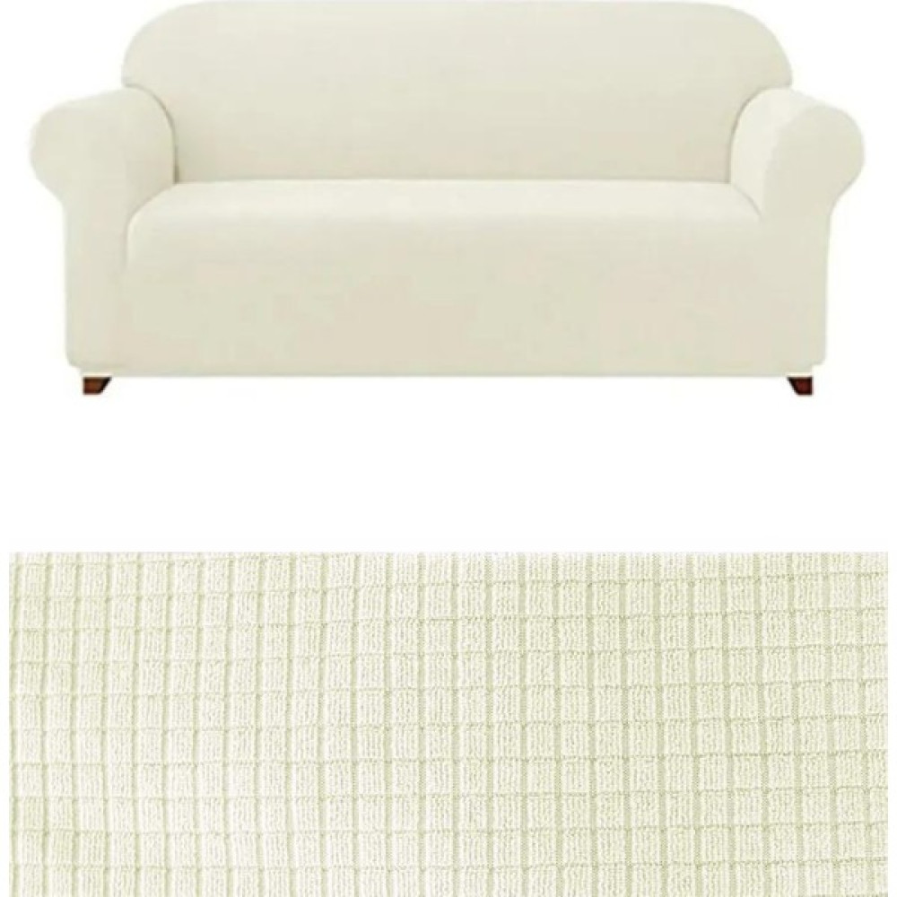 E Bahar Likrali 3 Kişilik Lastikli Koltuk Kılıfı. Çekyat Koltuk Örtüsü Streç Esnek Kanepe Kılıfı - 180 x 230 cm - Krem Koltuk & Kanepe Örtüsü Fiyatı
