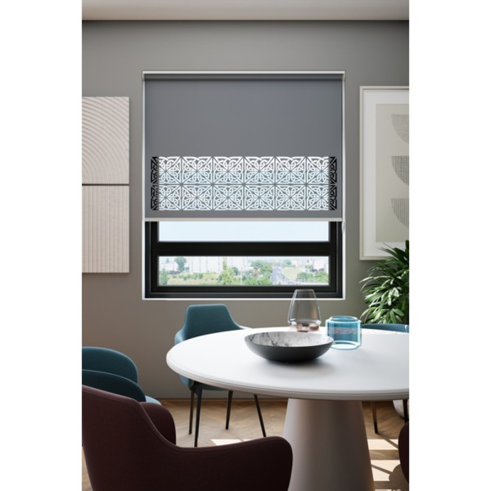 e-bizz store Perdebiz Lazer Kesim Mat Stor Perde Antrasit EB-161004 - 50 x 200 cm Stor Perde Fiyatı