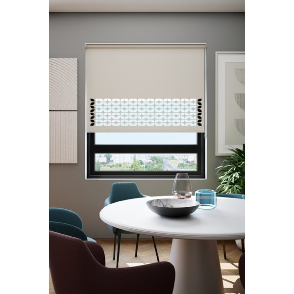 e-bizz store Perdebiz Lazer Kesim Mat Stor Perde Ekru EB-171002 - 50 x 200 cm Stor Perde Fiyatı