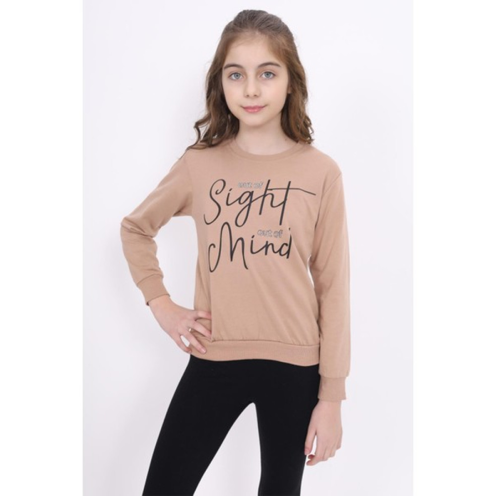 E Çocuk Out Of Sight Baskılı Sweatshirt ECCK-OLC-3895-6 Kız Çocuk Sweatshirt Fiyatı