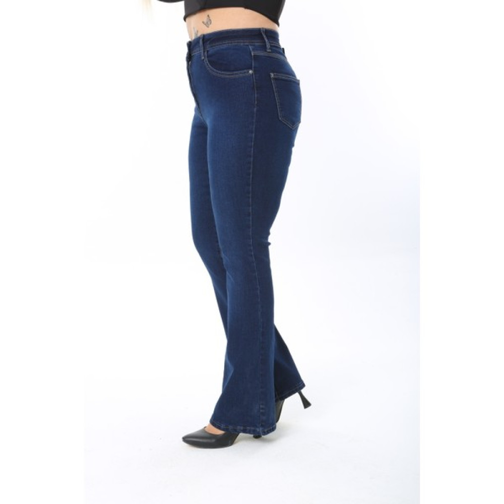 E Collection Ispanyol Paça Likralı Büyük Beden Jeans Pantolon Kadın Pantolon Fiyatı