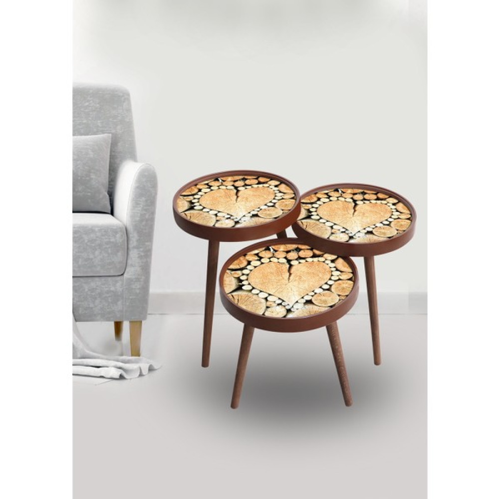E-Decor Sehpa Retro Yuvarlak Kalp Model Zigon Sehpa Fiyatı