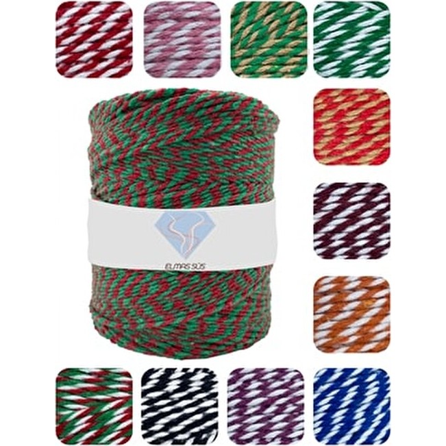 E Elmas Yeşil - Kırmızı İki Renkli Paket İpi 200M 2-3MM 200GR Renkli Parti İpi SSD / Solid State Drive Fiyatı