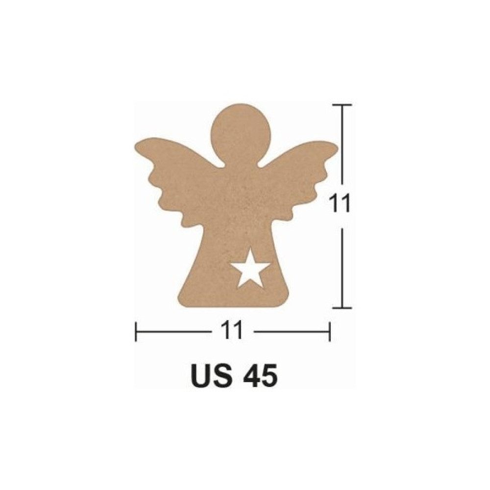E Hobici Ahşap Melek 11X11CM 8mm US45 - Renkli Dekoratif Saat Fiyatı