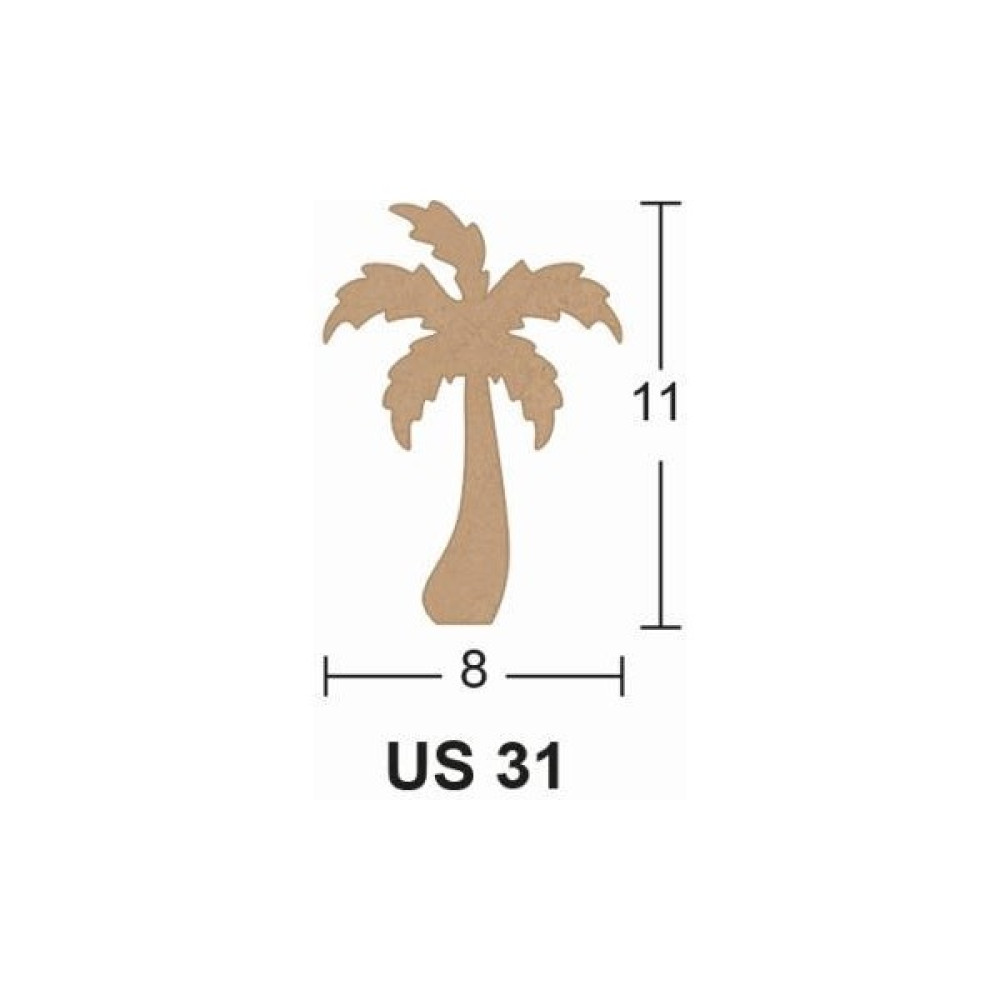 E Hobici Ahşap Palmiye 11X8CM 8mm US31 - Renkli Dekoratif Saat Fiyatı
