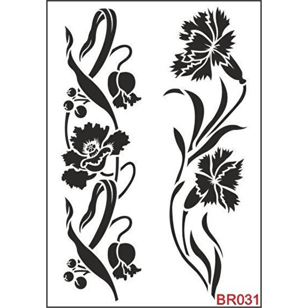 E Hobici Border Desen Stencil Şablon 25X35 BR-031 - Siyah Akrilik Boya Fiyatı
