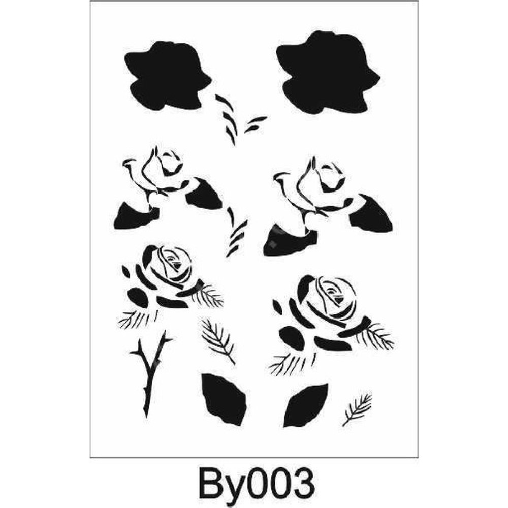 E Hobici Boyutlu Desen Stencil Şablon 15 x 20 cm BY-003 Sanatsal Malzemeler Fiyatı