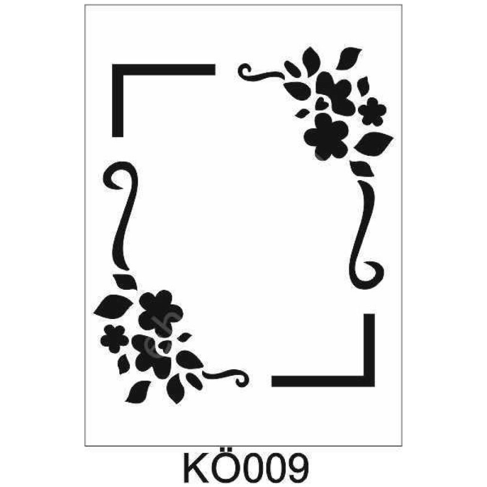 E Hobici Köşe Desenler Stencil Şablon (21X30) KÖ-009 - Beyaz Oto Boyaları Fiyatı