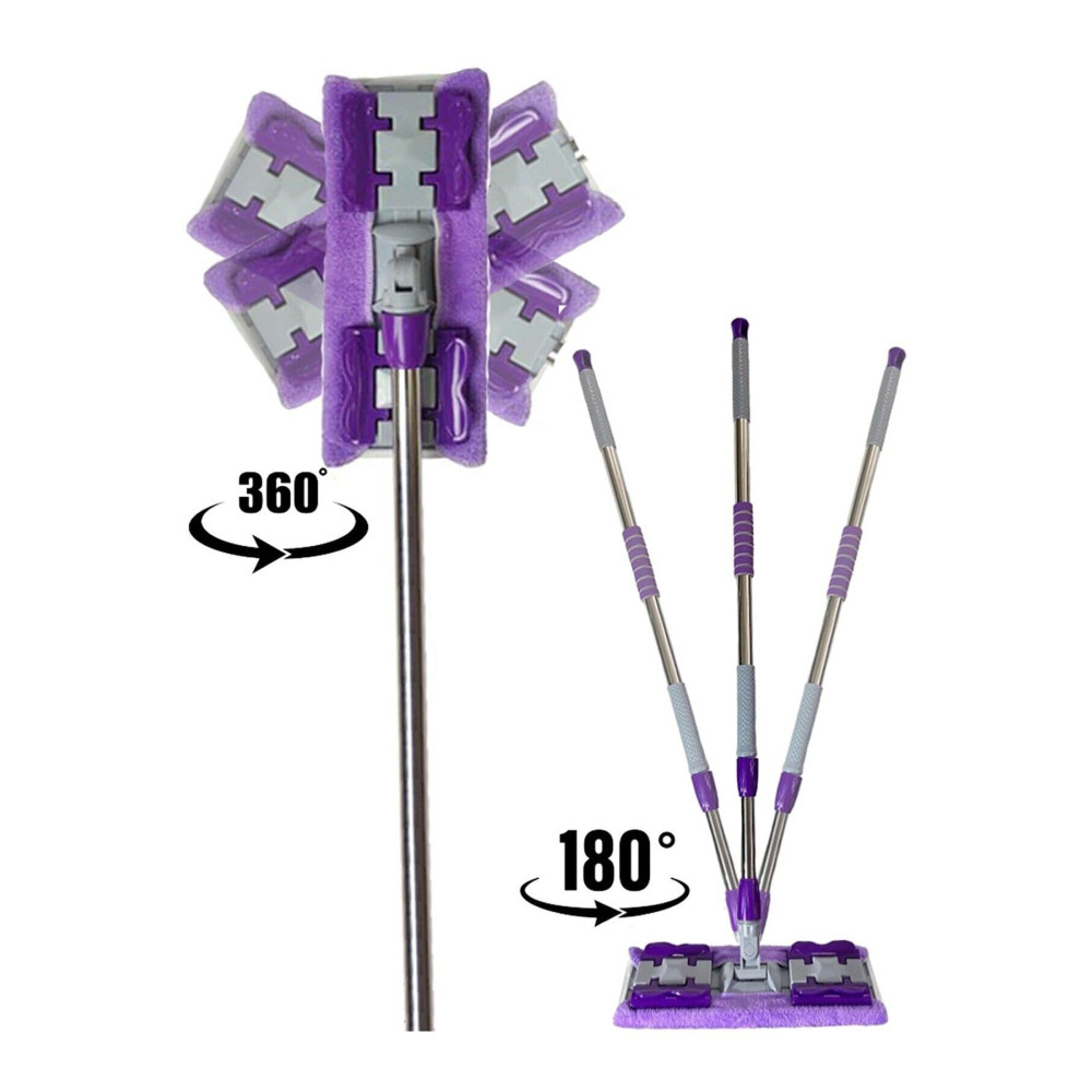 E-LİFE HOME ( 1 Adet ) Yedek Bez Hediyeli Yer Mopu Fayans Duvar Yüzey Temizlik Mikrofiber Mop Mor Deterjan ve Temizlik Ürünleri Fiyatı