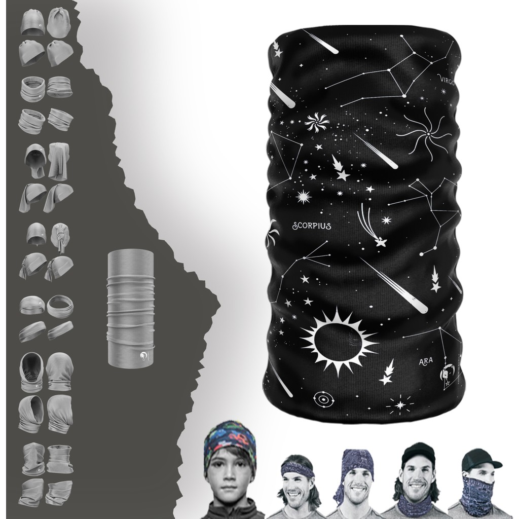 E-Taktik Gökyüzü Temalı Boyunluk Maske Baf Bandana - Standart - Siyah - Beyaz Bandana (Outdoor) Fiyatı