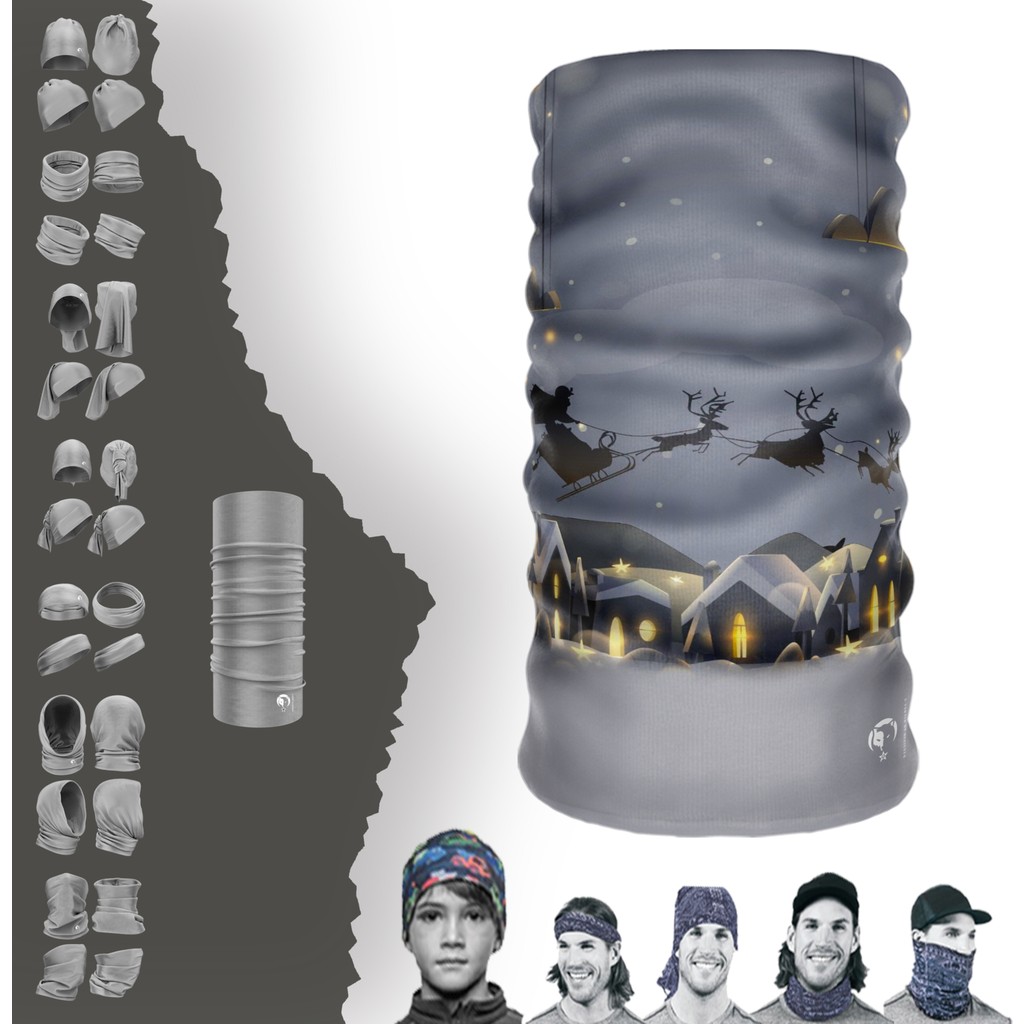 E-Taktik Yılbaşı Temalı Boyunluk Maske Baf Bandana - Standart - Gri - Bej(J32) Bandana (Outdoor) Fiyatı