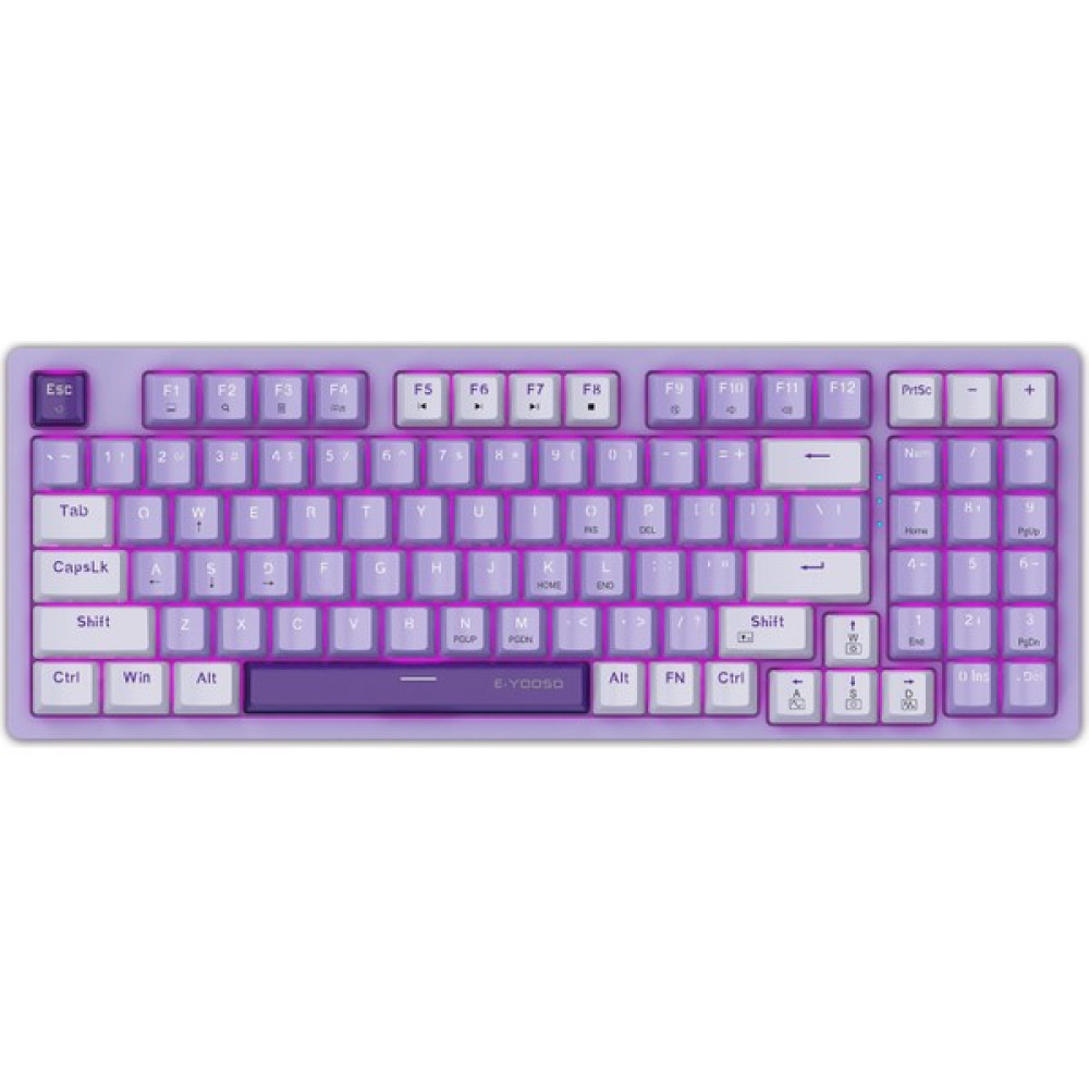 E-Yooso Z-94 Mekanik Klavye Beyaz Mor (Kırmızı Switch) - KIRMIZI SWITCH Oyuncu Klavyesi Fiyatı