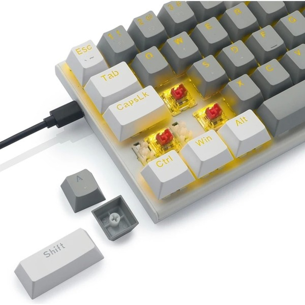 E-Yooso Z11 Mini Mekanik Klavye 60% Mekanik Klavye Gaming Mini Huano Red Switch Klavye Oyuncu Klavyesi Fiyatı