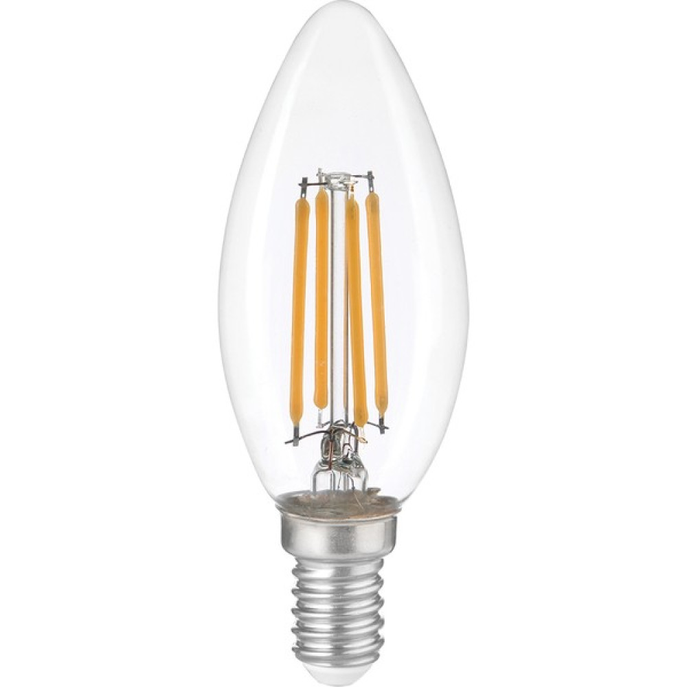 E14 LED FİLAMANLI RUSTIK AMPUL C35 ŞEFFAF DÜZ 6W 3000K Gün Işığı ERD-92 - 50 - 60 W Led Aydınlatmalar Fiyatı