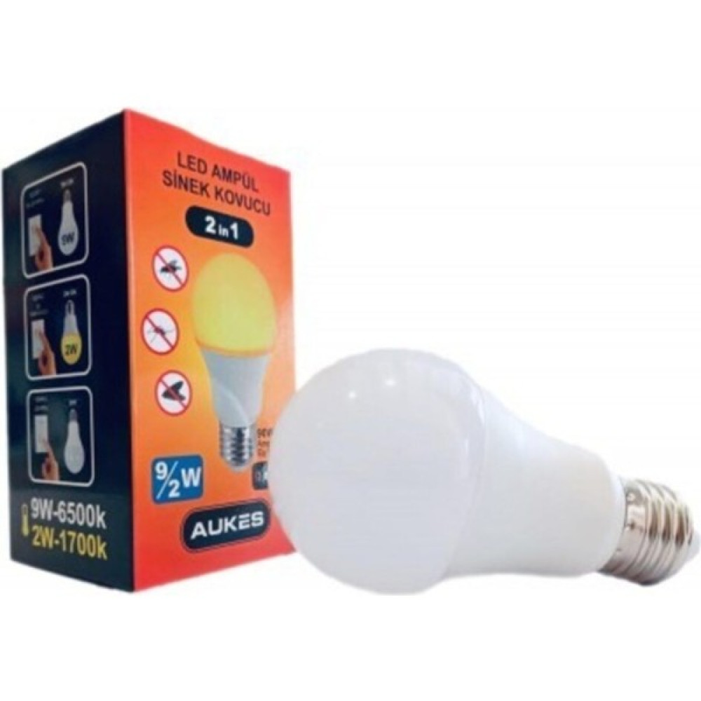 E27 LED Ampul - Sinek Kovucu 2 In 1 2 Beyaz - Ahşap Rengi Lambader Fiyatı