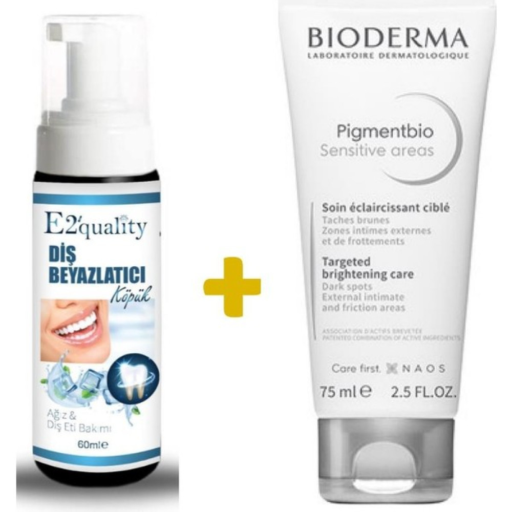 E2'quality Diş Beyazlatıcı Köpük + Bioderma Pigmentbio Hassas Bölge Beyazlatıcı Krem 75 ml Nemlendiriciler Fiyatı