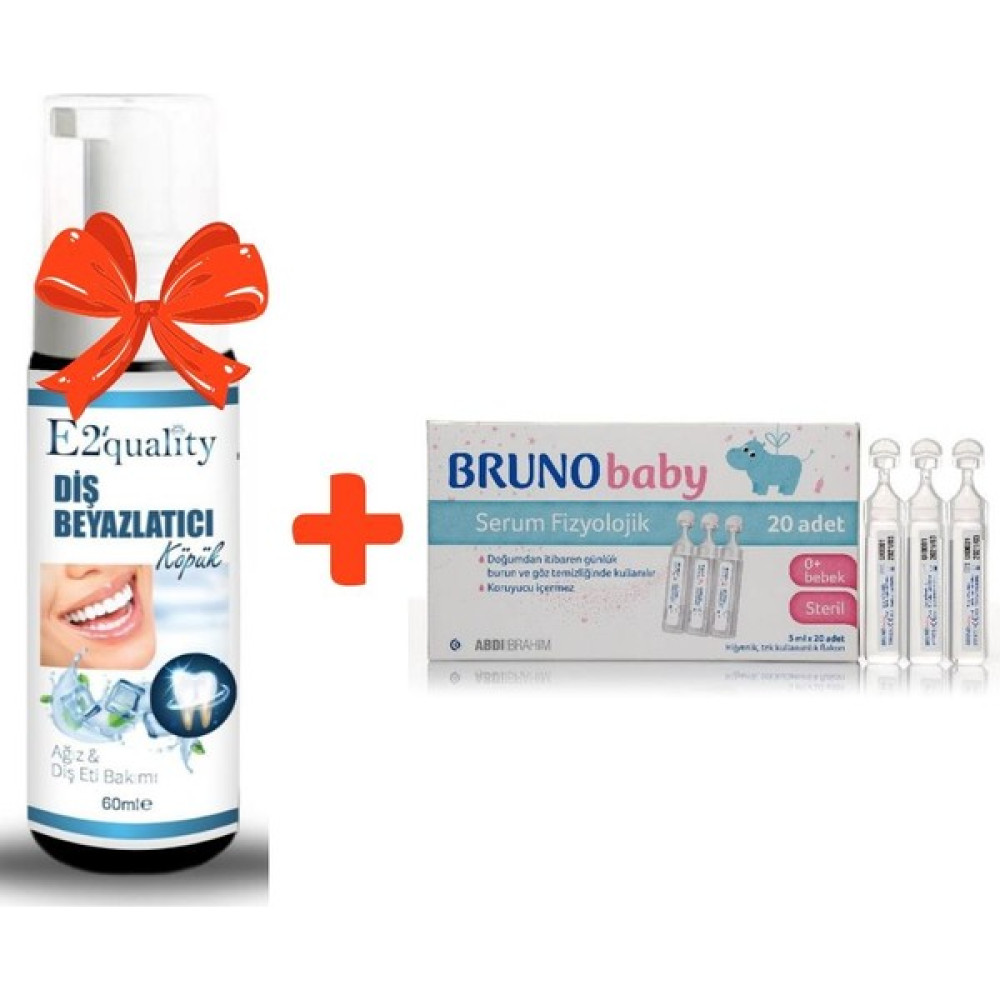 E2'quality Diş Beyazlatıcı Köpük + Bruno Baby Serum Damla 5 ml x 20 Adet Diş Macunları Fiyatı